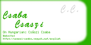 csaba csaszi business card